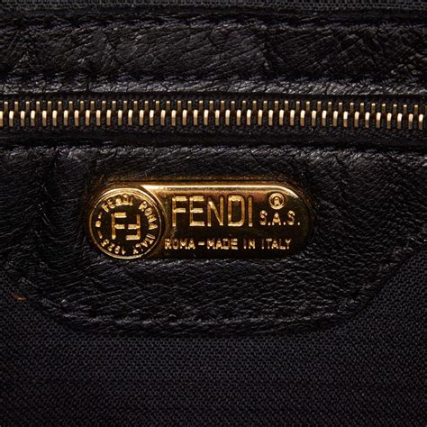 authentic fendi fur and black leather tote hand bag purse|vintage Fendi satchel purse.